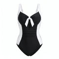Colorblock Bow One-Piece Swimsuit WHD0606365-KA-P426-01