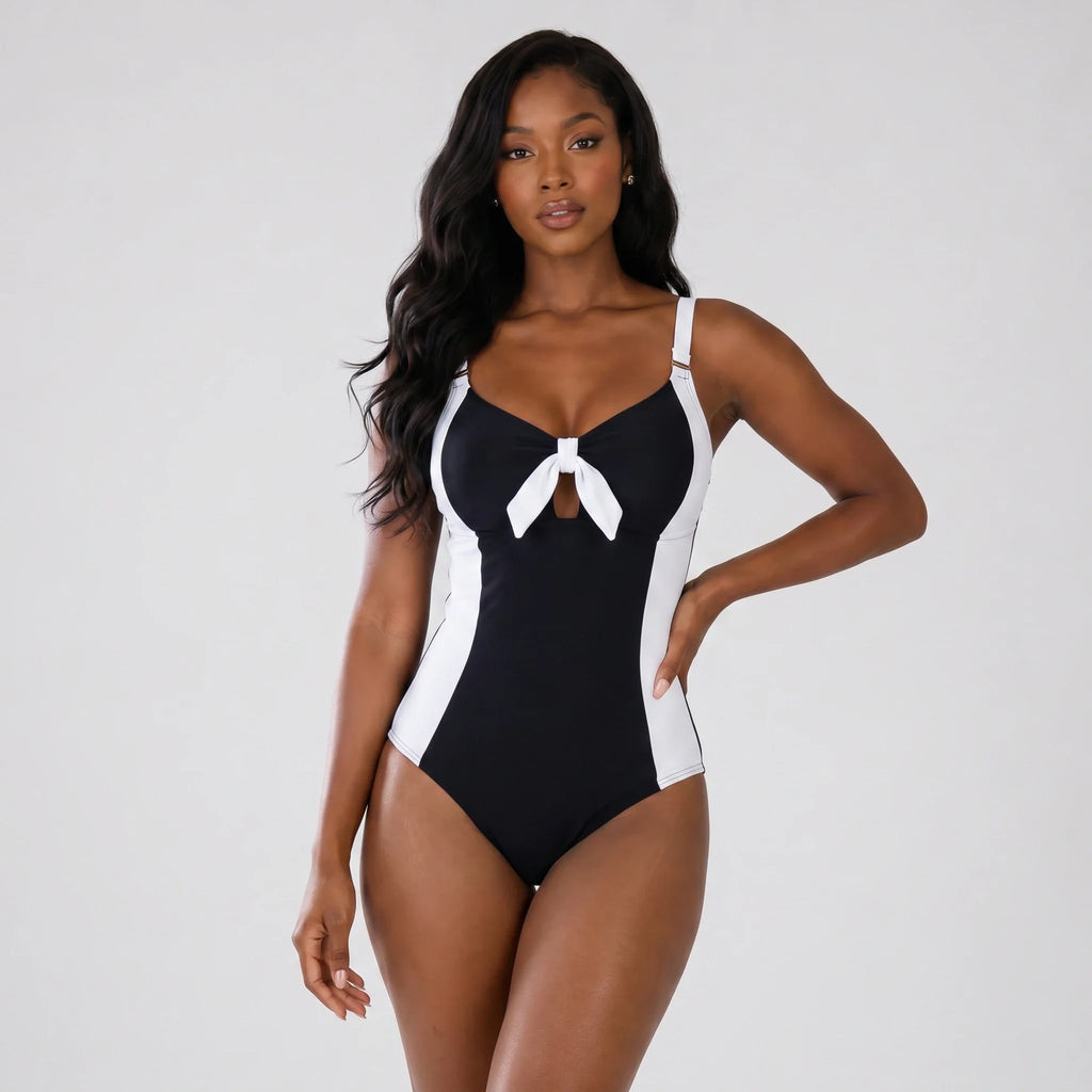 Colorblock Bow One-Piece Swimsuit WHD0606365-KA-P426-01
