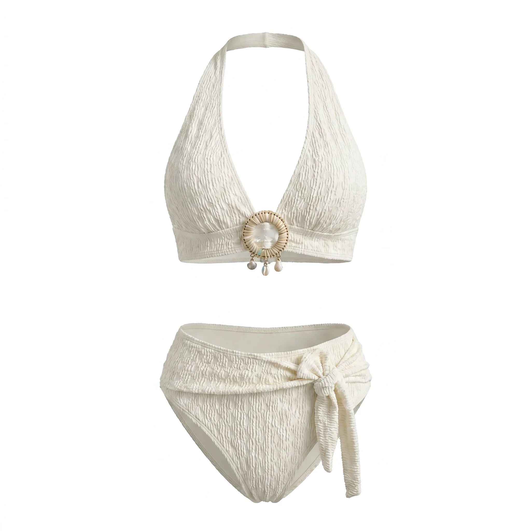 Shell Detail Halter Bikini Set WHD0606366-KA-P253-04