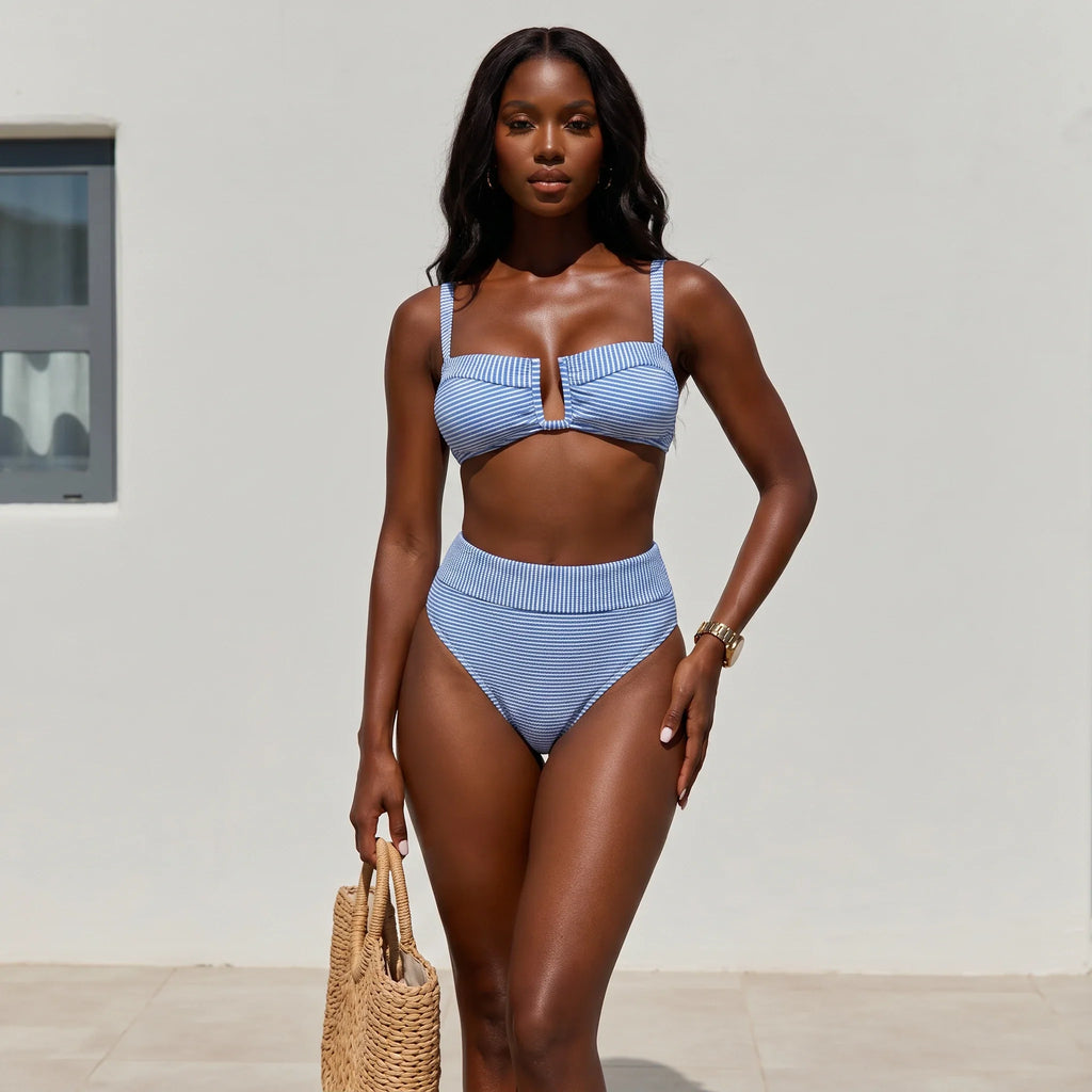 Striped High-Waist Bikini Set WHD0606367-KA-P296-10