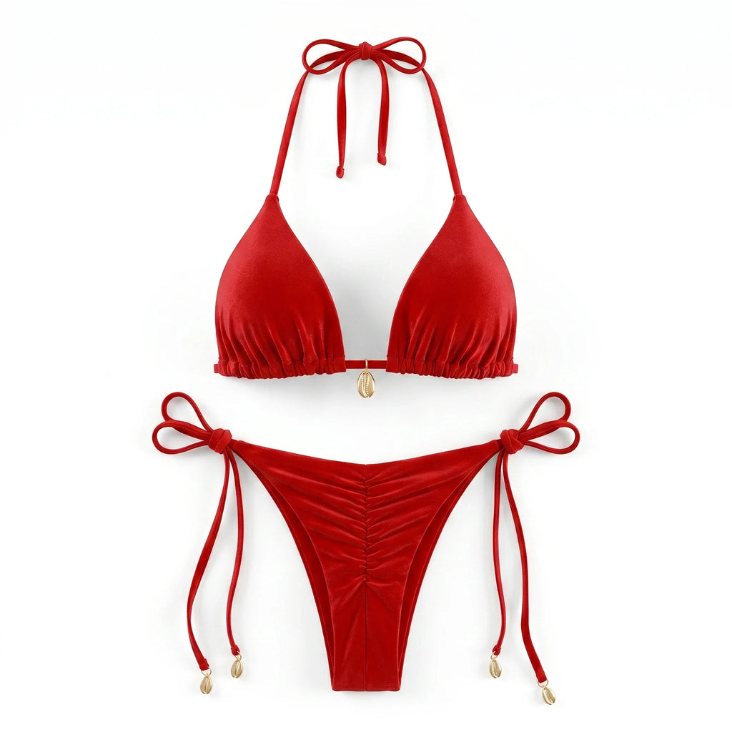 Red Tie-Side Bikini Set WHD0606368-KA-P291-02
