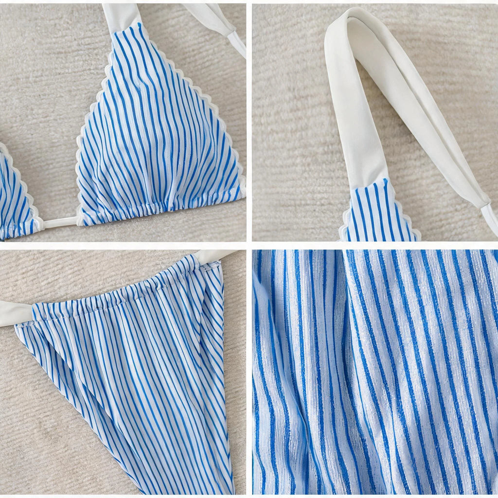 Striped Triangle Bikini Set WHD0606369-KA-P288-10