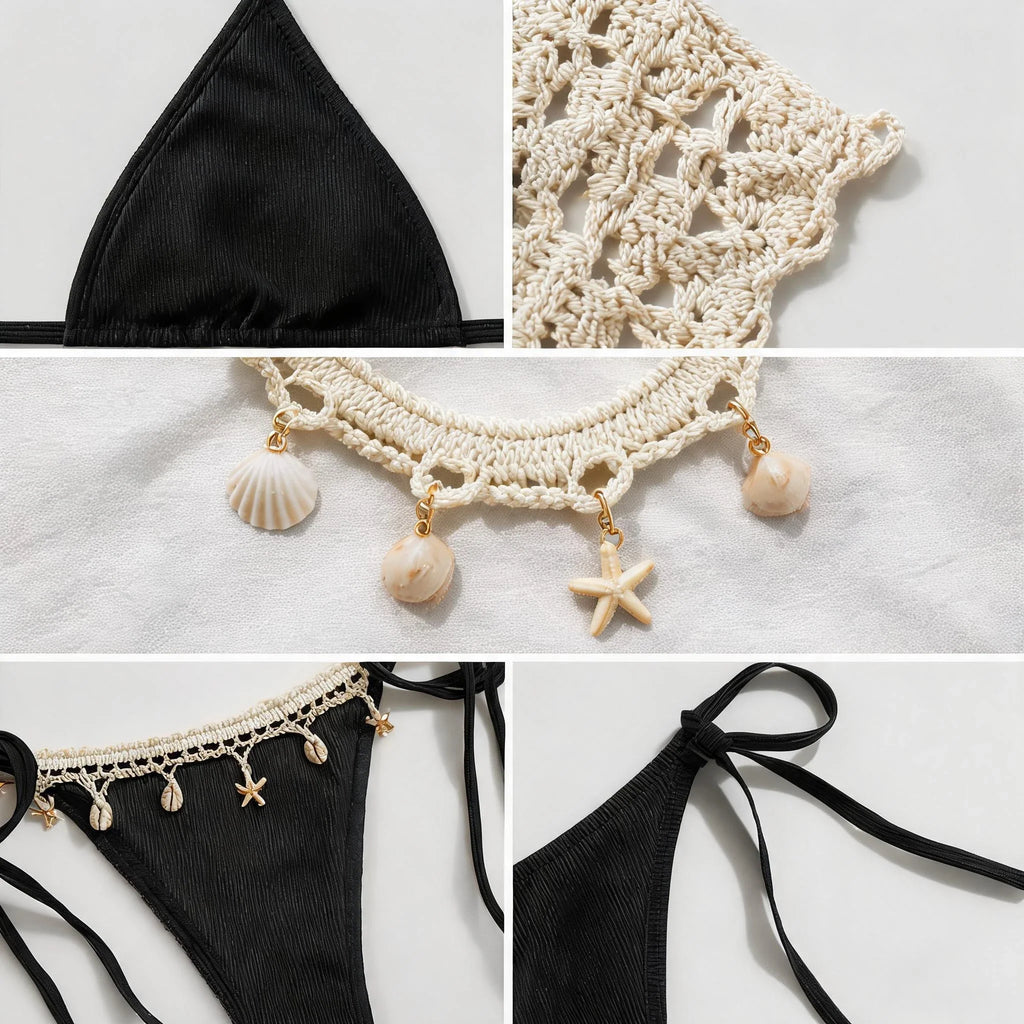 Shell Charm Triangle Bikini Set WHD0606370-KA-P207-01