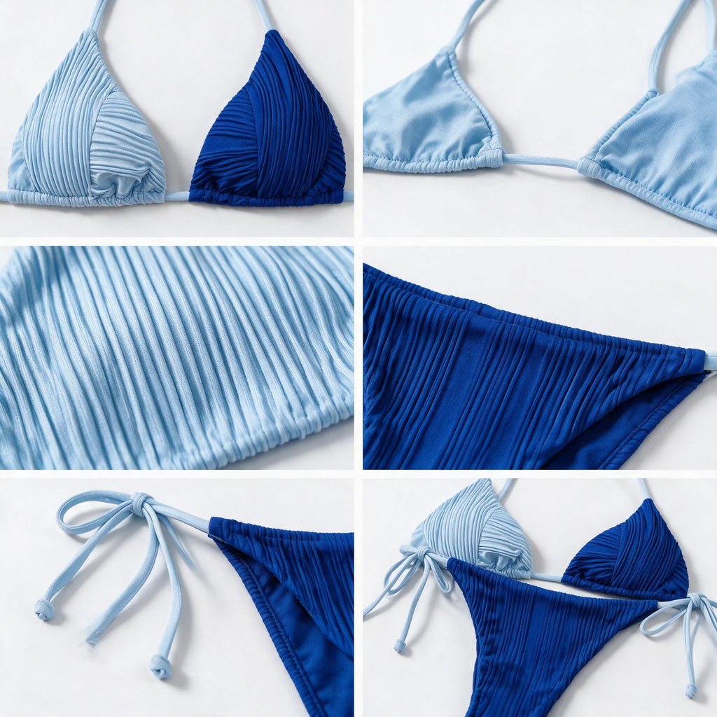 Colorblock Tie-Side Bikini Set WHD0606372-KA-P159-08