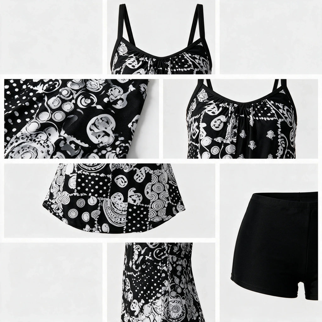 Printed Tankini Shorts Set WHD0606373-KA-202404-09