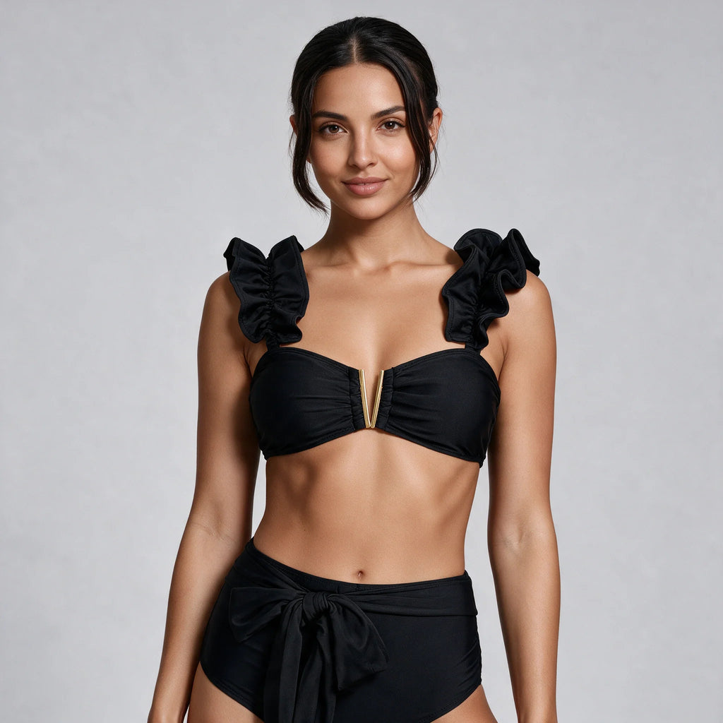 Black Ruffle Bikini Set WHD0606374-KA-P147-01