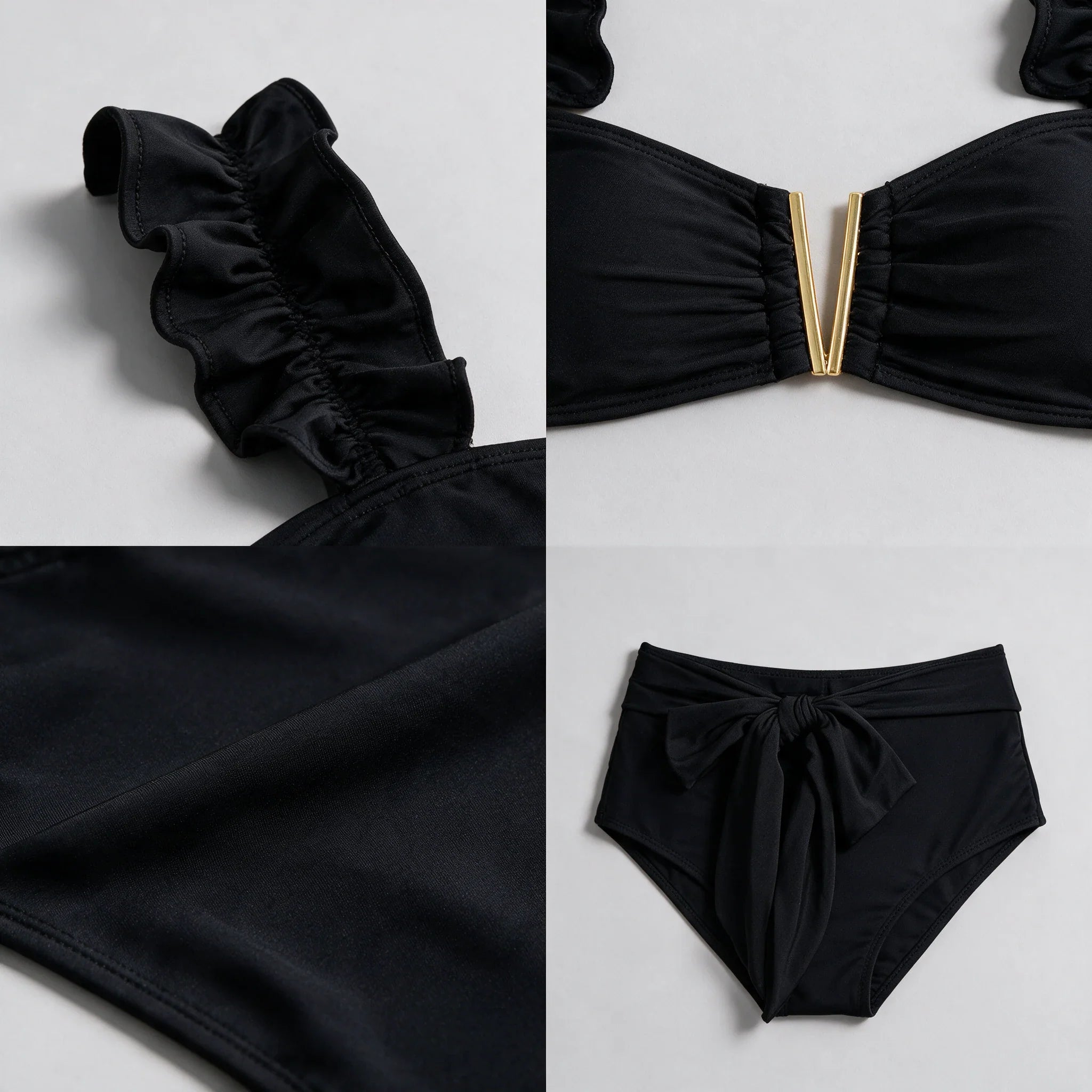 Black Ruffle Bikini Set WHD0606374-KA-P147-01