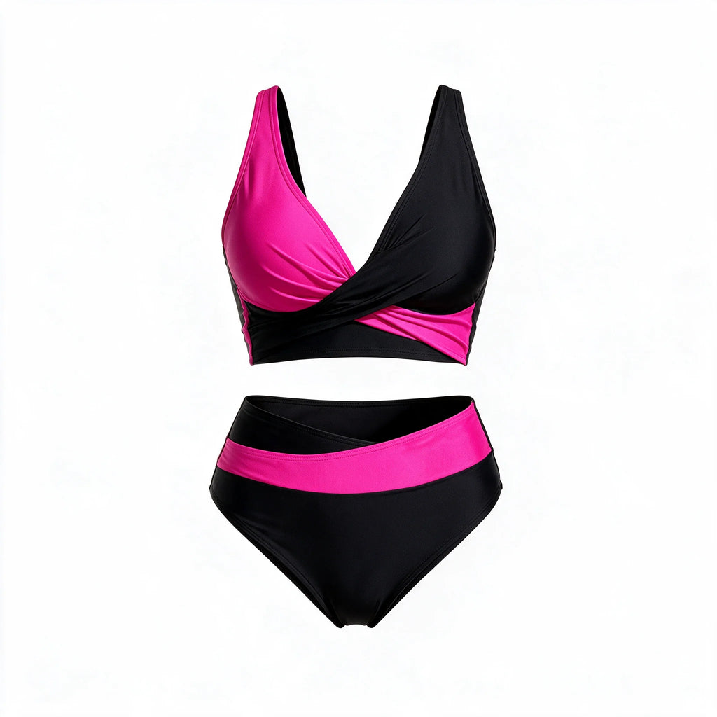Colorblock Wrap Bikini Set WHD0606375-KA-P284-01
