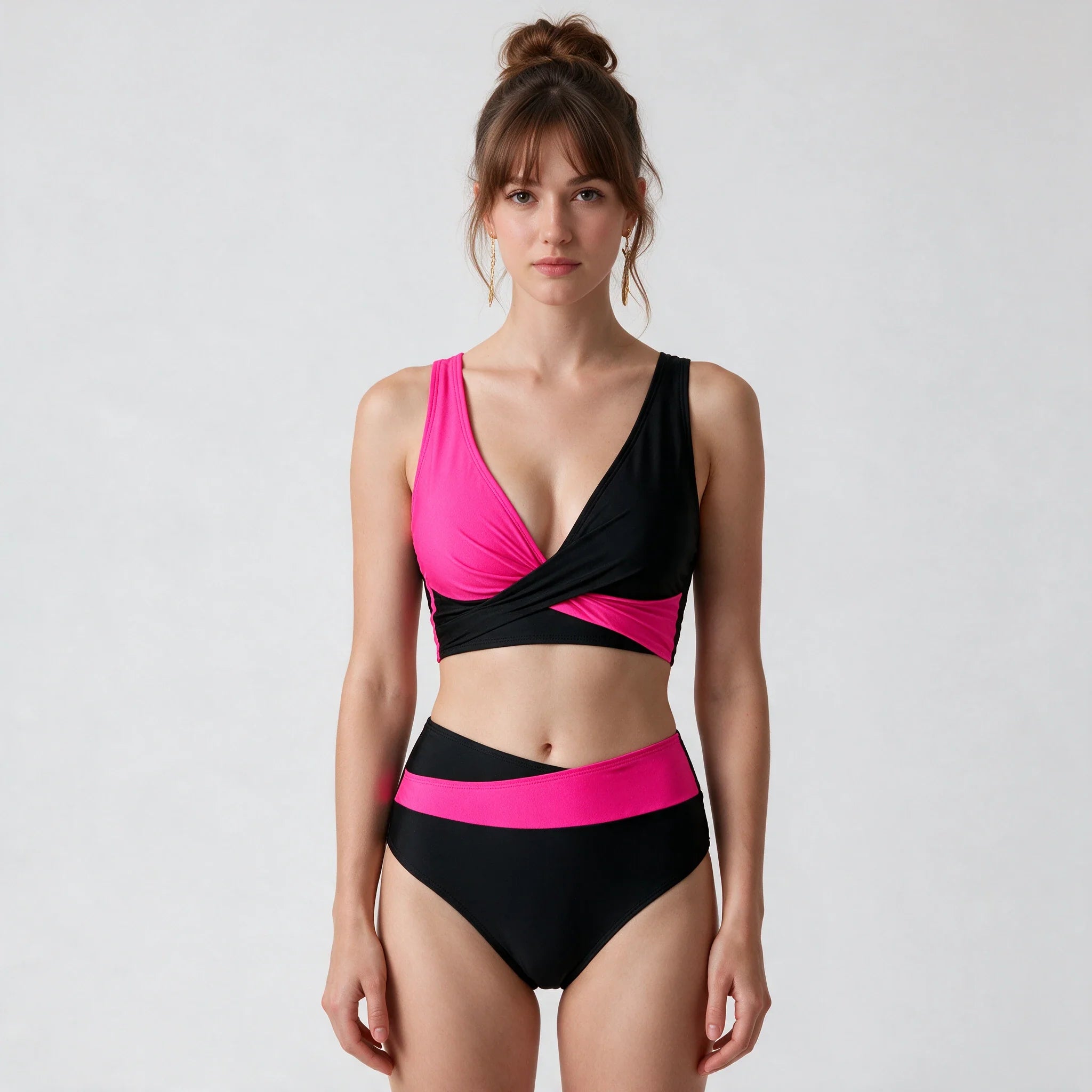 Colorblock Wrap Bikini Set WHD0606375-KA-P284-01