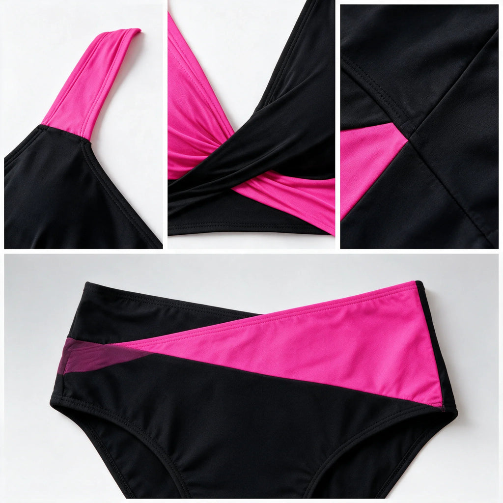 Colorblock Wrap Bikini Set WHD0606375-KA-P284-01