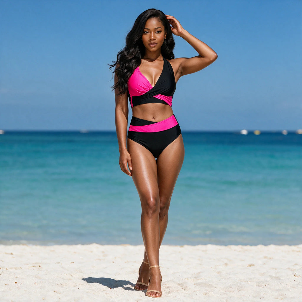 Colorblock Wrap Bikini Set WHD0606375-KA-P284-01