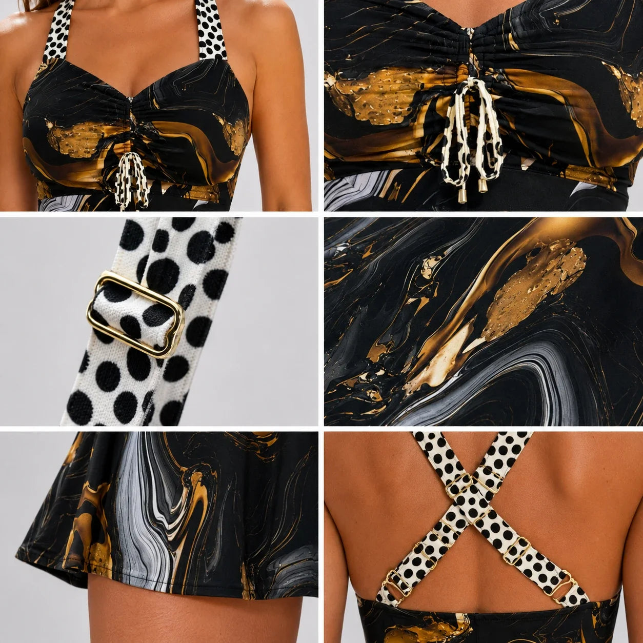 Leopard Patchwork Swim Short Set WHD0606381-KA-P381-01