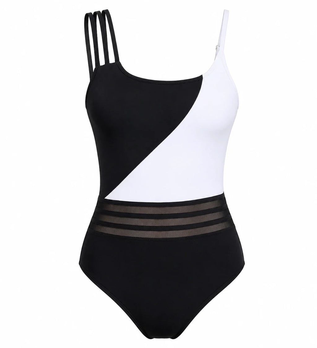 Colorblock Mesh Waist Swimsuit WHD0606384-KA-P520-01