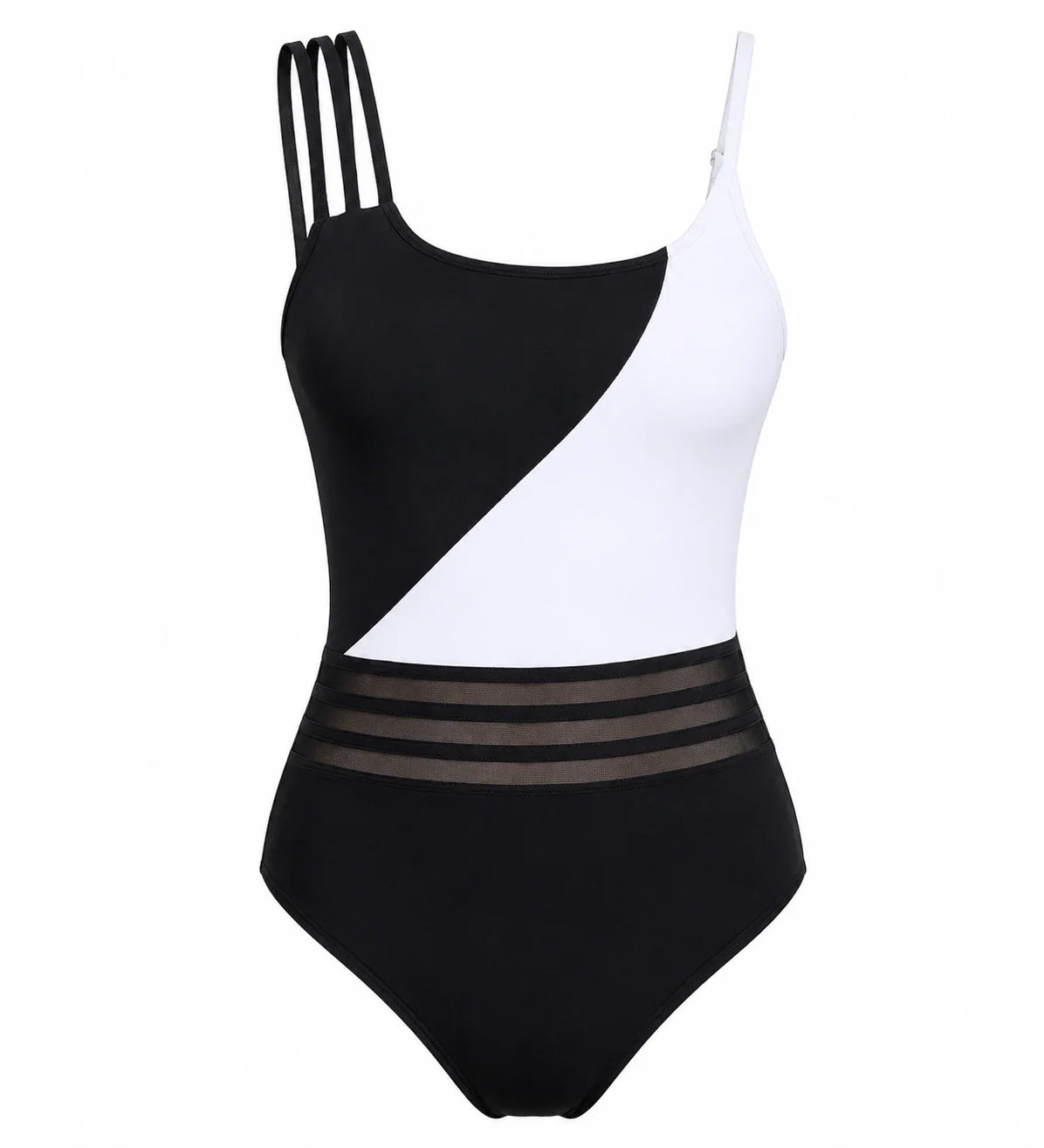 Colorblock Mesh Waist Swimsuit WHD0606384-KA-P520-01