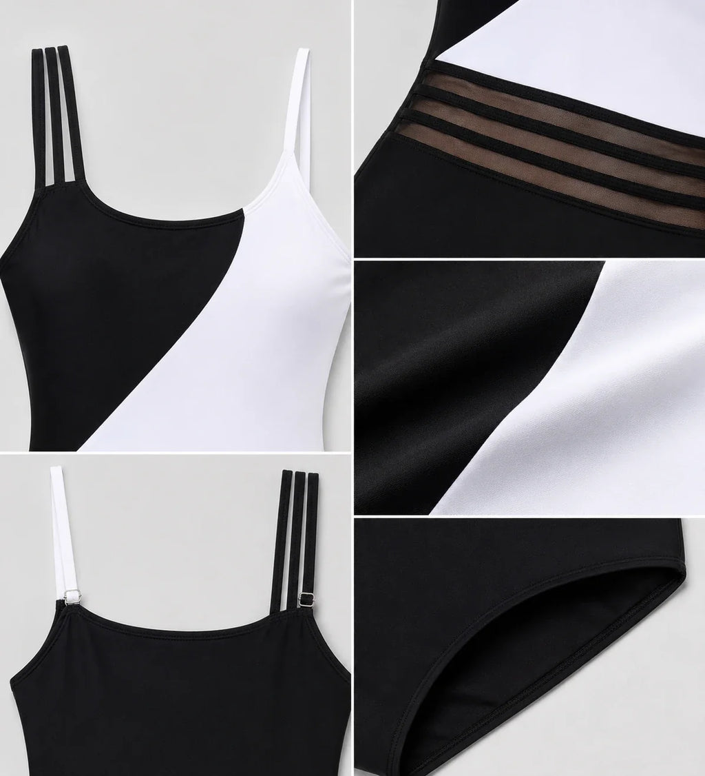 Colorblock Mesh Waist Swimsuit WHD0606384-KA-P520-01