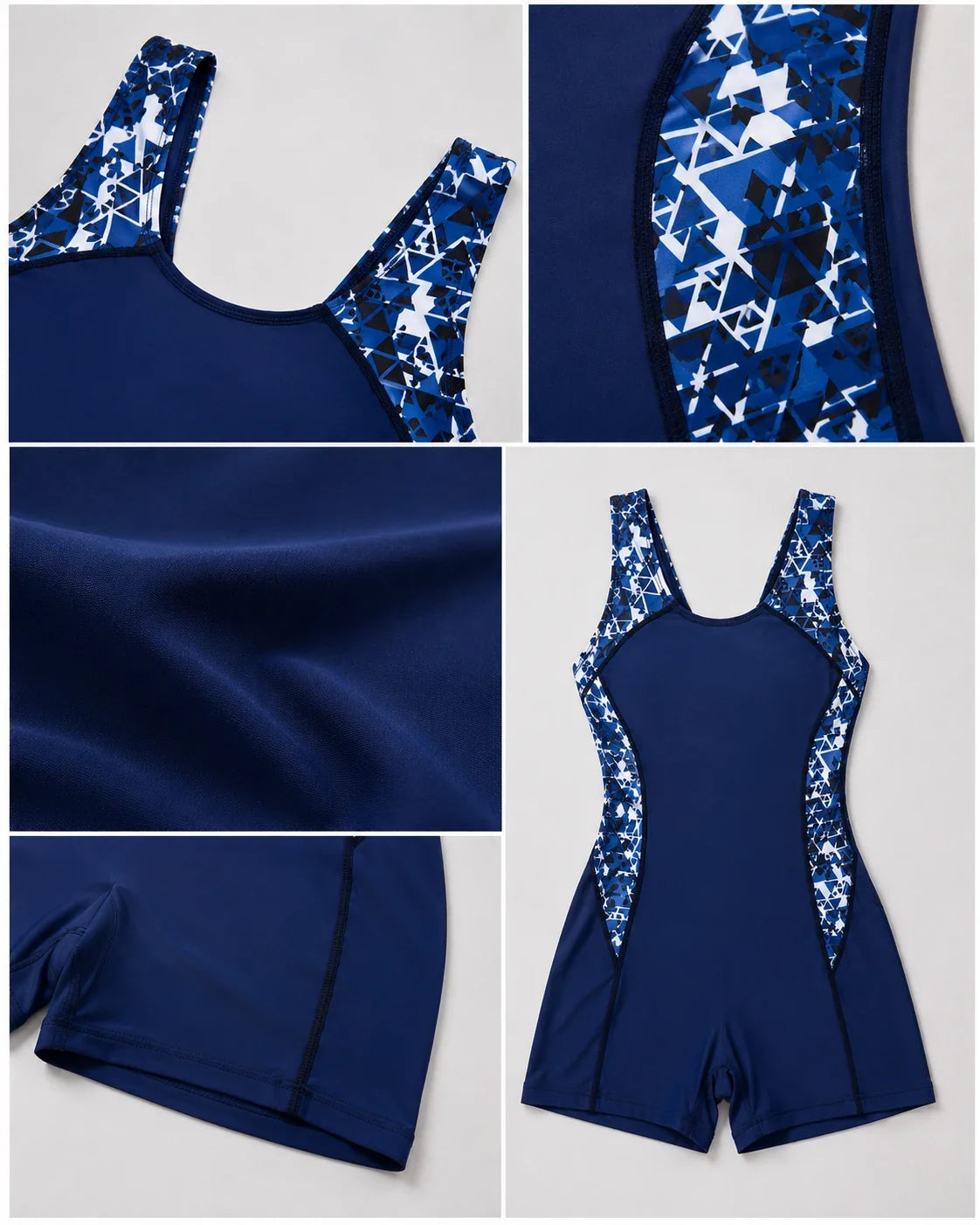 Geometric Panel Swim Romper WHD0606385-KA-P493-22