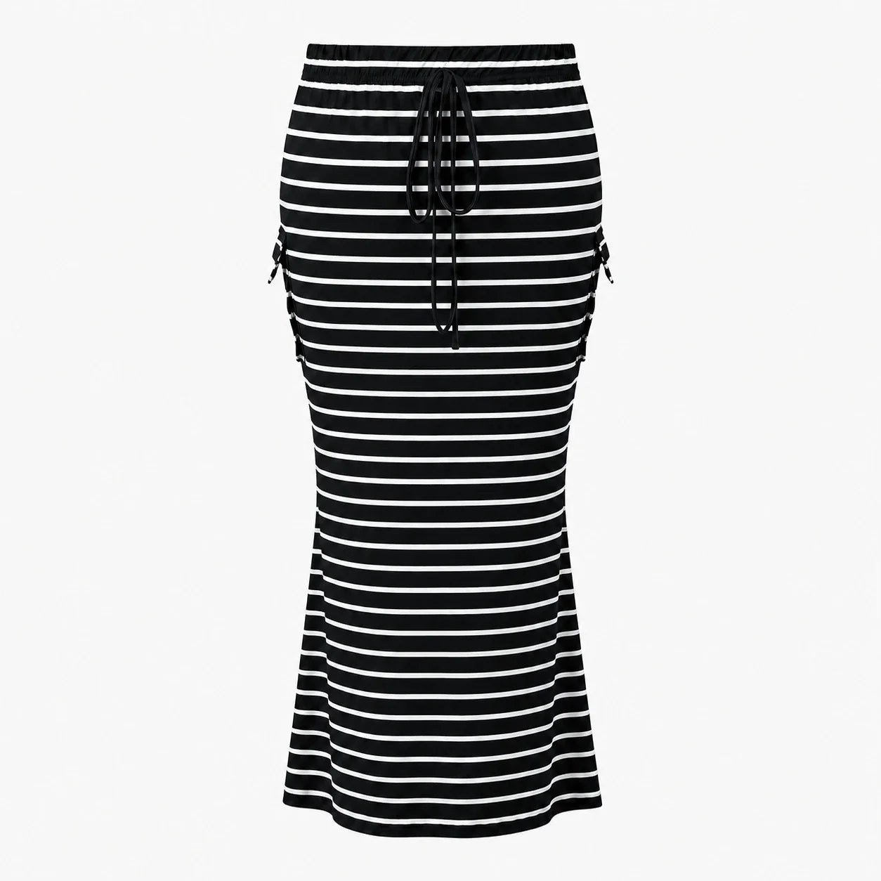 Striped Drawstring Maxi Skirt WHD0606388