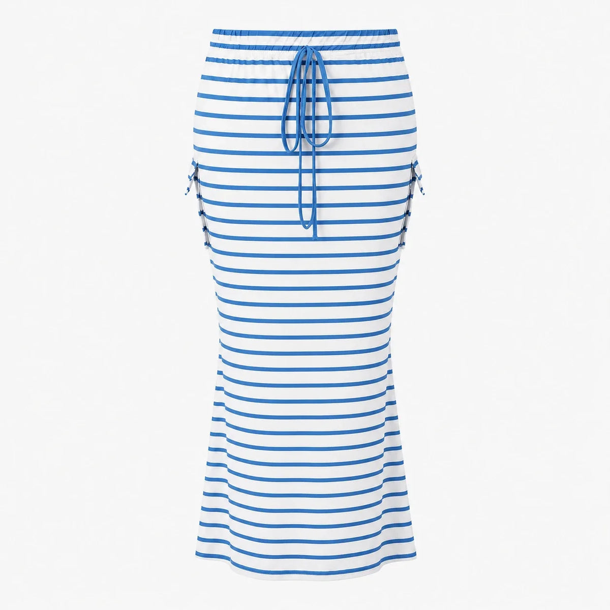 Striped Drawstring Maxi Skirt WHD0606388