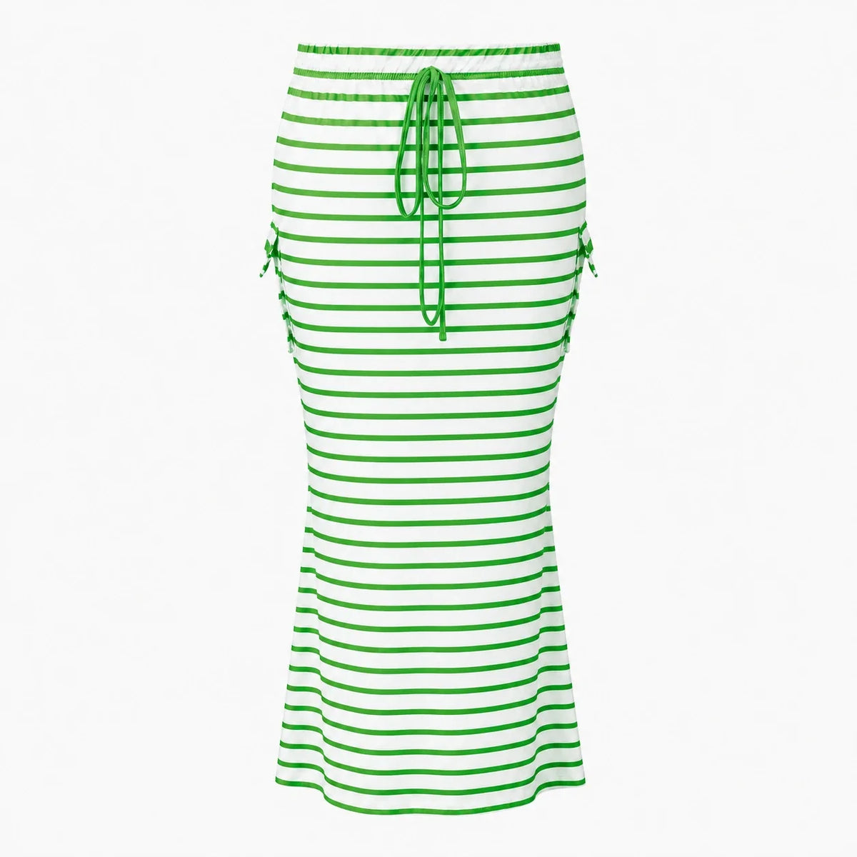 Striped Drawstring Maxi Skirt WHD0606388