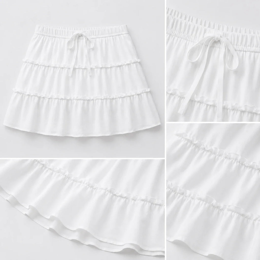 Tiered Ruffle Mini Skirt WHD0606389