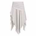 Ruched Asymmetric Midi Skirt WHD0606391