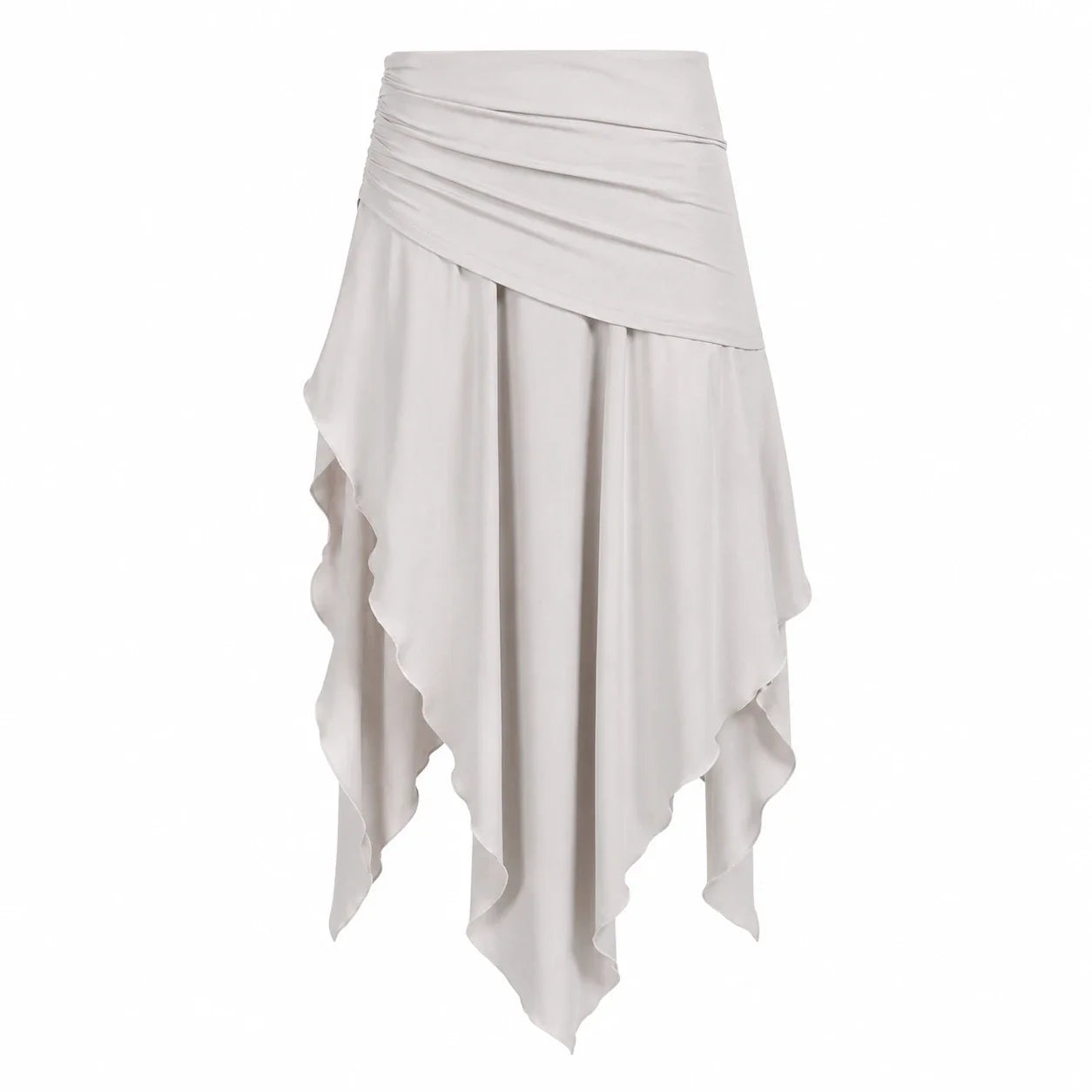 Ruched Asymmetric Midi Skirt WHD0606391