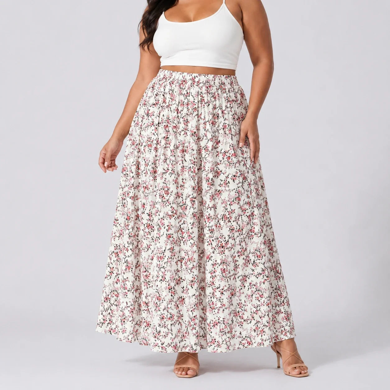 Printed High Waist Maxi Skirt WHD0606393