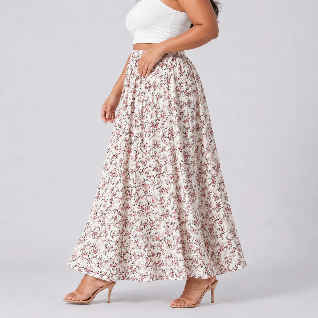 Printed High Waist Maxi Skirt WHD0606393