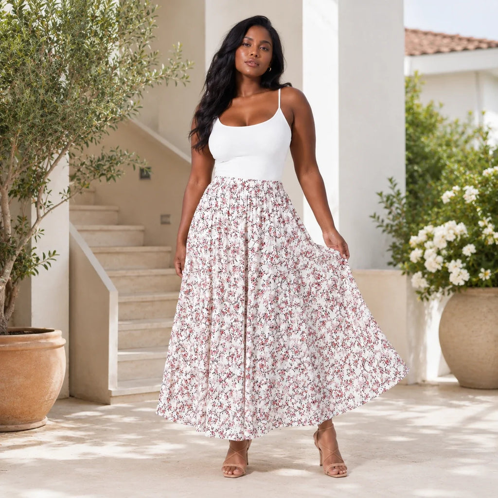 Printed High Waist Maxi Skirt WHD0606393