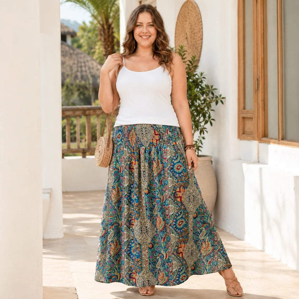 Boho Paisley Maxi Skirt WHD0606394