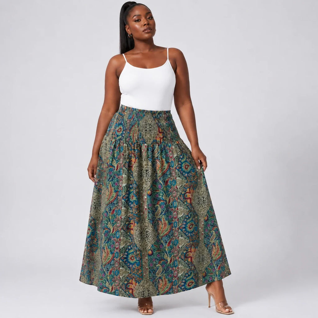 Boho Paisley Maxi Skirt WHD0606394
