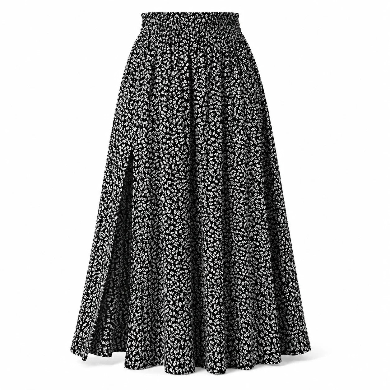 Floral Side Slit Maxi Skirt WHD0606395