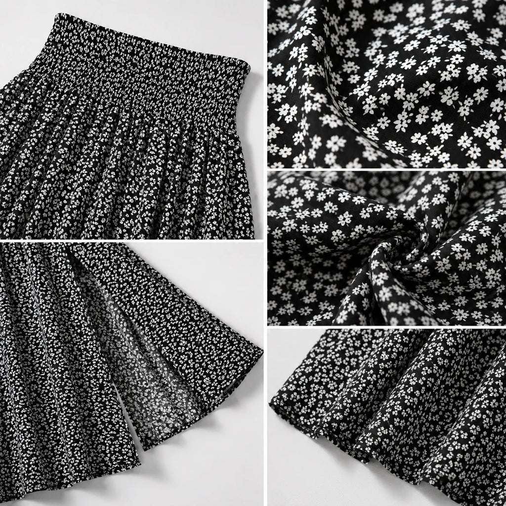 Floral Side Slit Maxi Skirt WHD0606395