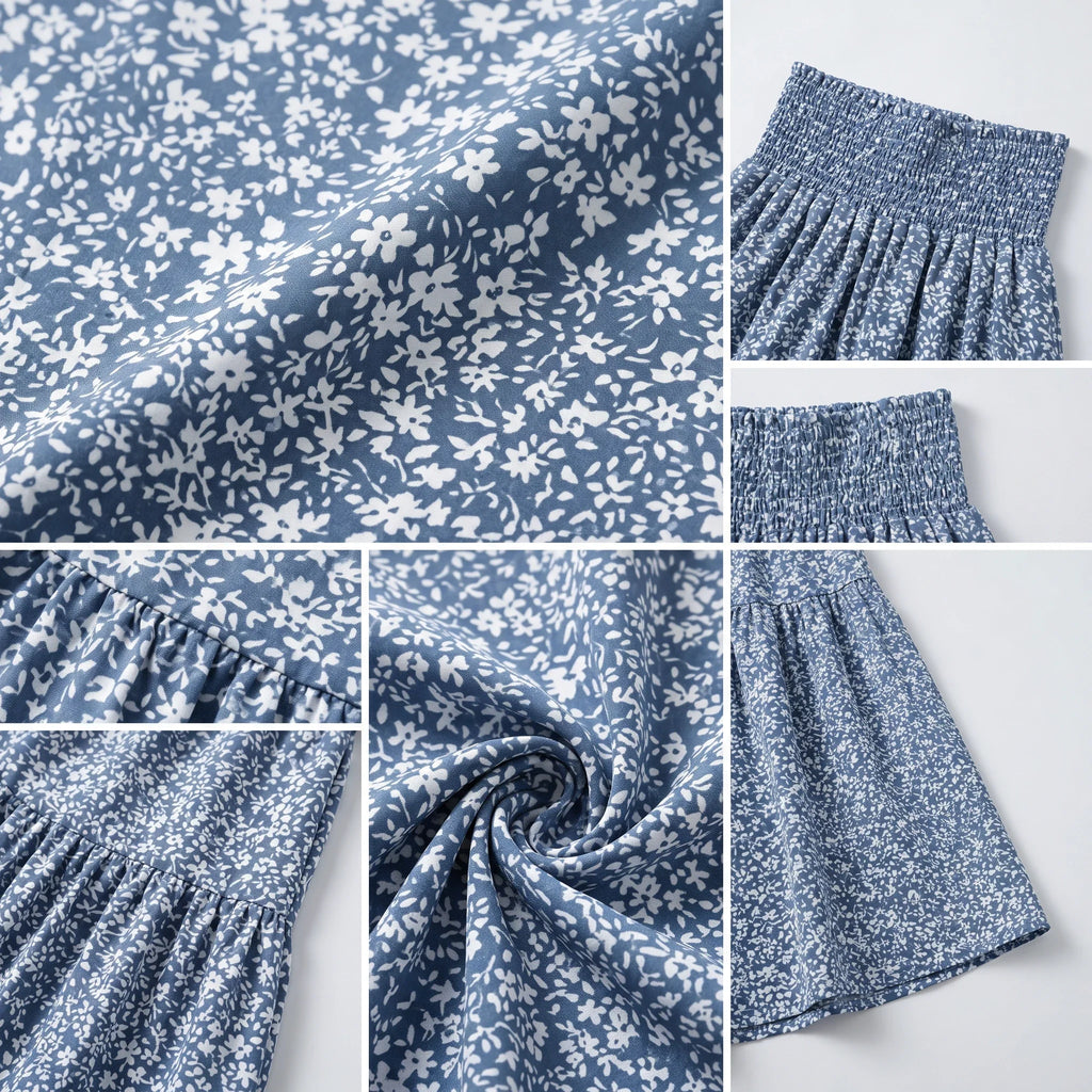 Ditsy Floral Tiered Maxi Skirt WHD0606396