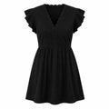 Black Lace Trim Mini Dress WHD0606399