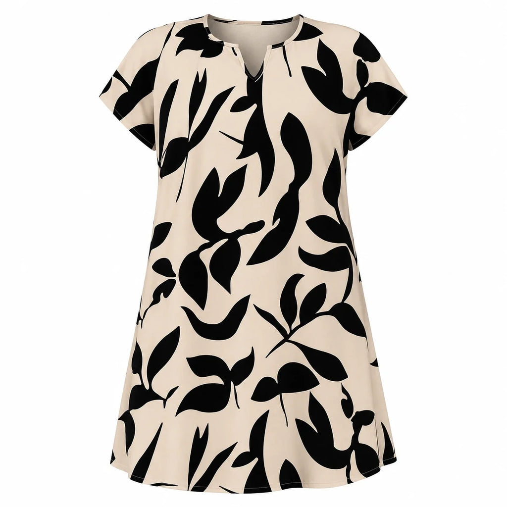 Leaf Print Swing Dress WHD0606400