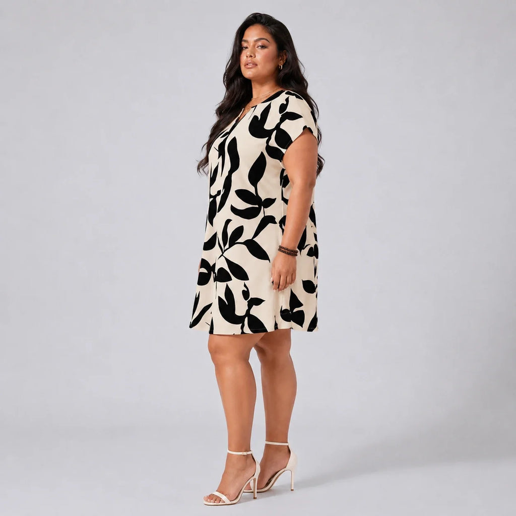 Leaf Print Swing Dress WHD0606400