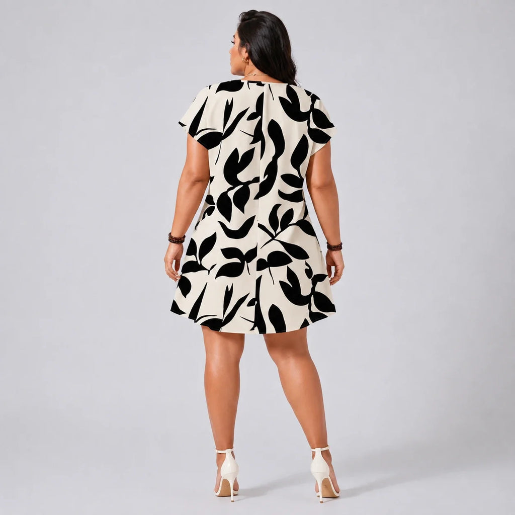 Leaf Print Swing Dress WHD0606400