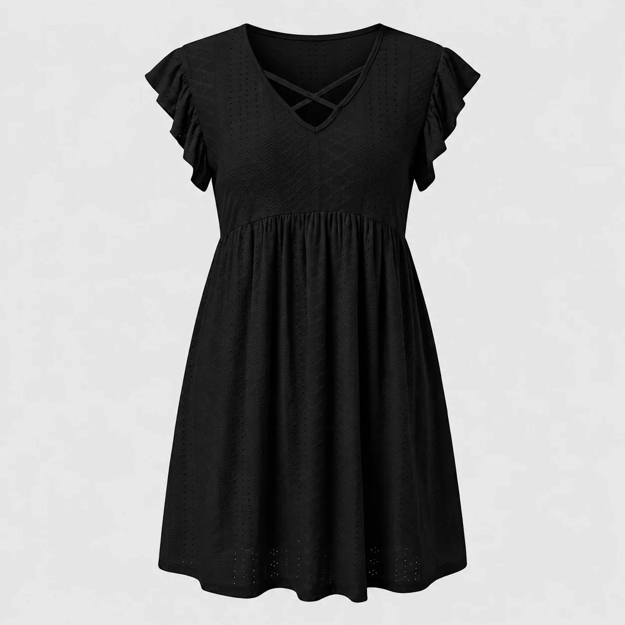 Eyelet Crisscross Babydoll Dress WHD0606401