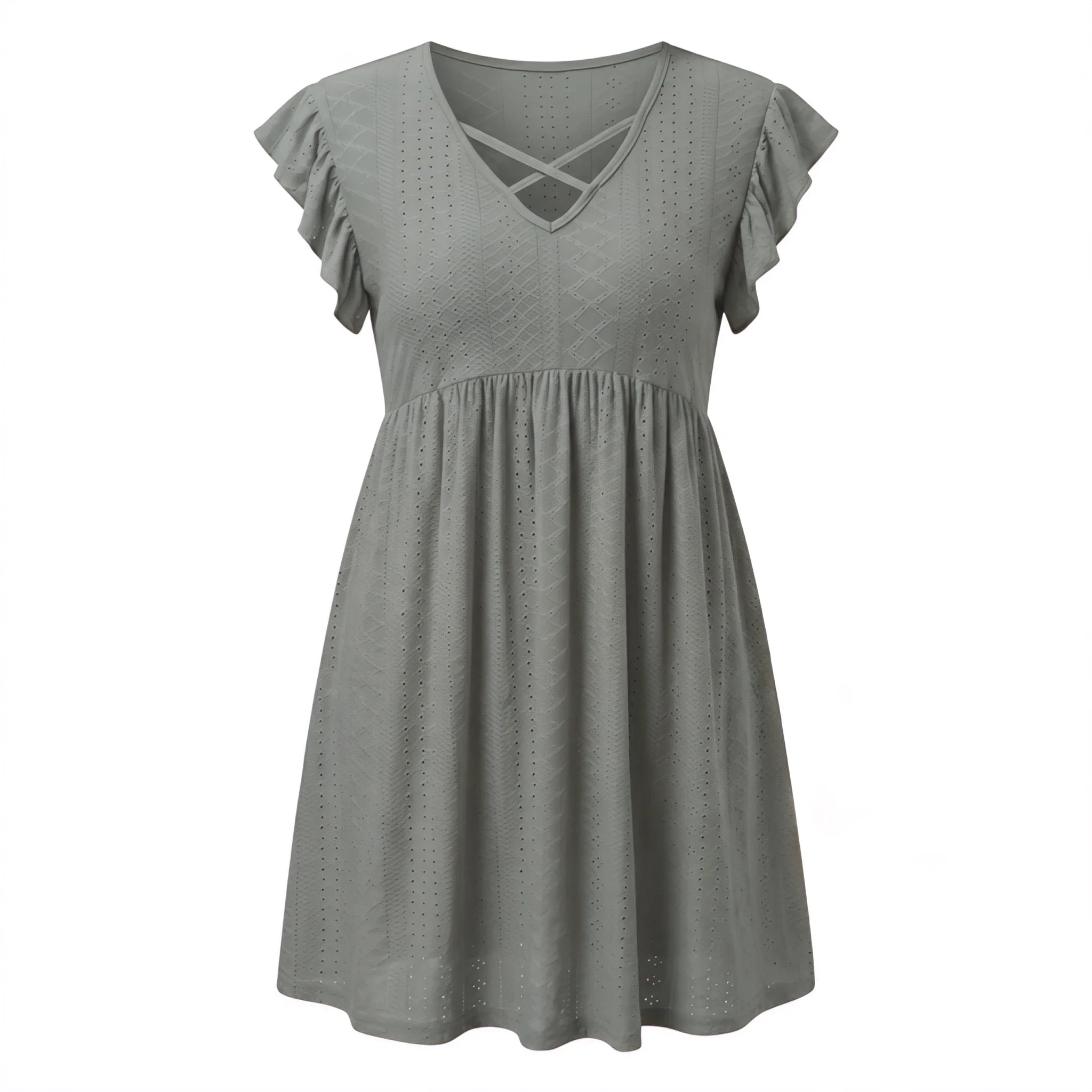 Eyelet Crisscross Babydoll Dress WHD0606401