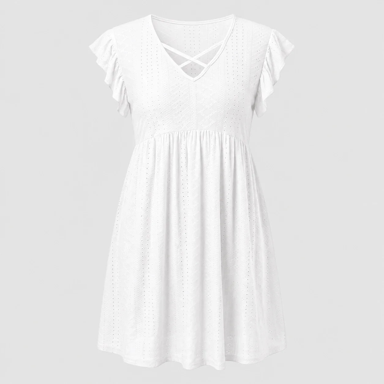 Eyelet Crisscross Babydoll Dress WHD0606401