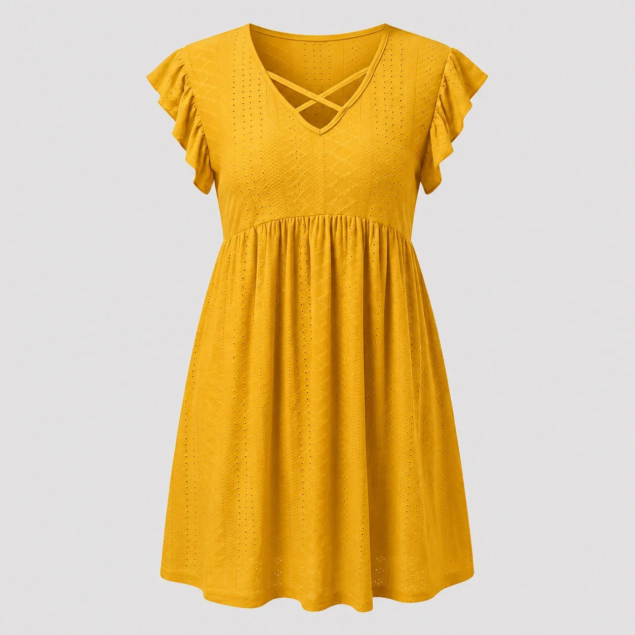 Eyelet Crisscross Babydoll Dress WHD0606401