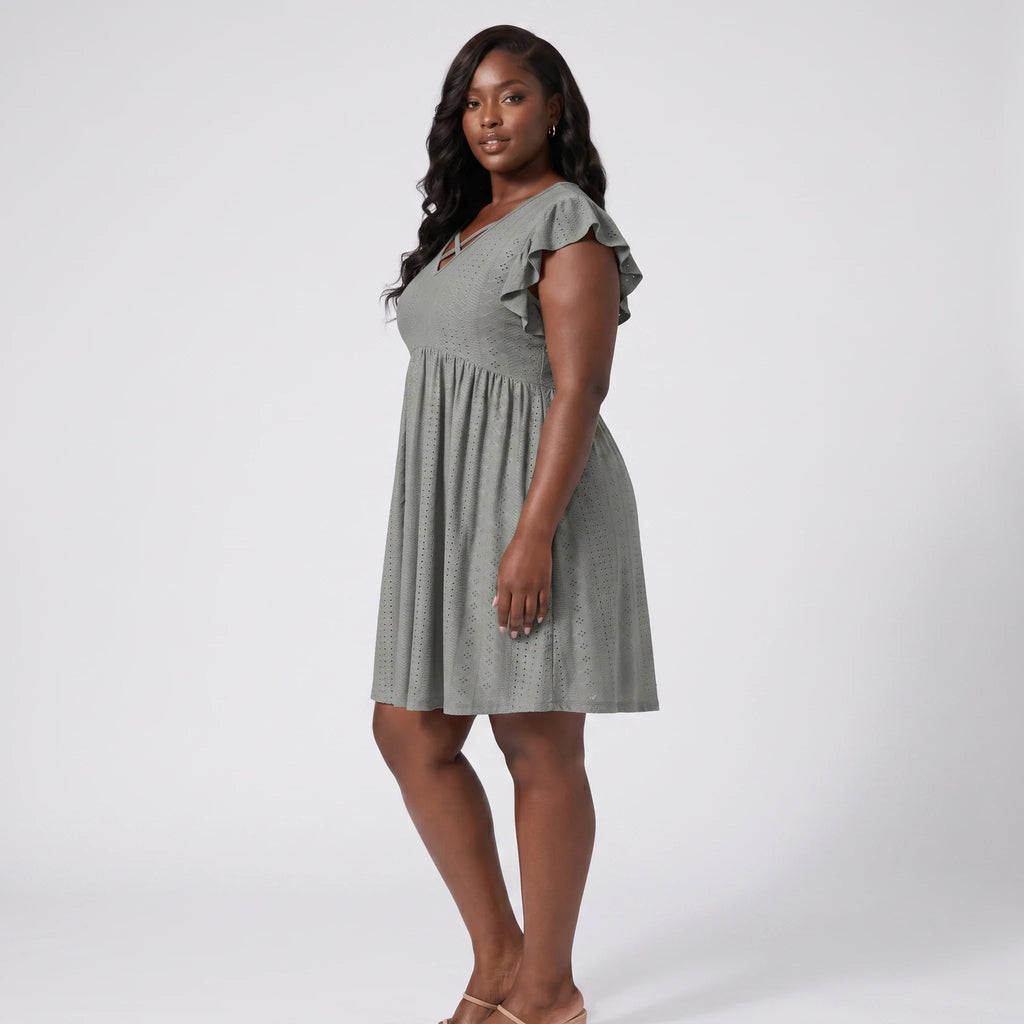 Eyelet Crisscross Babydoll Dress WHD0606401