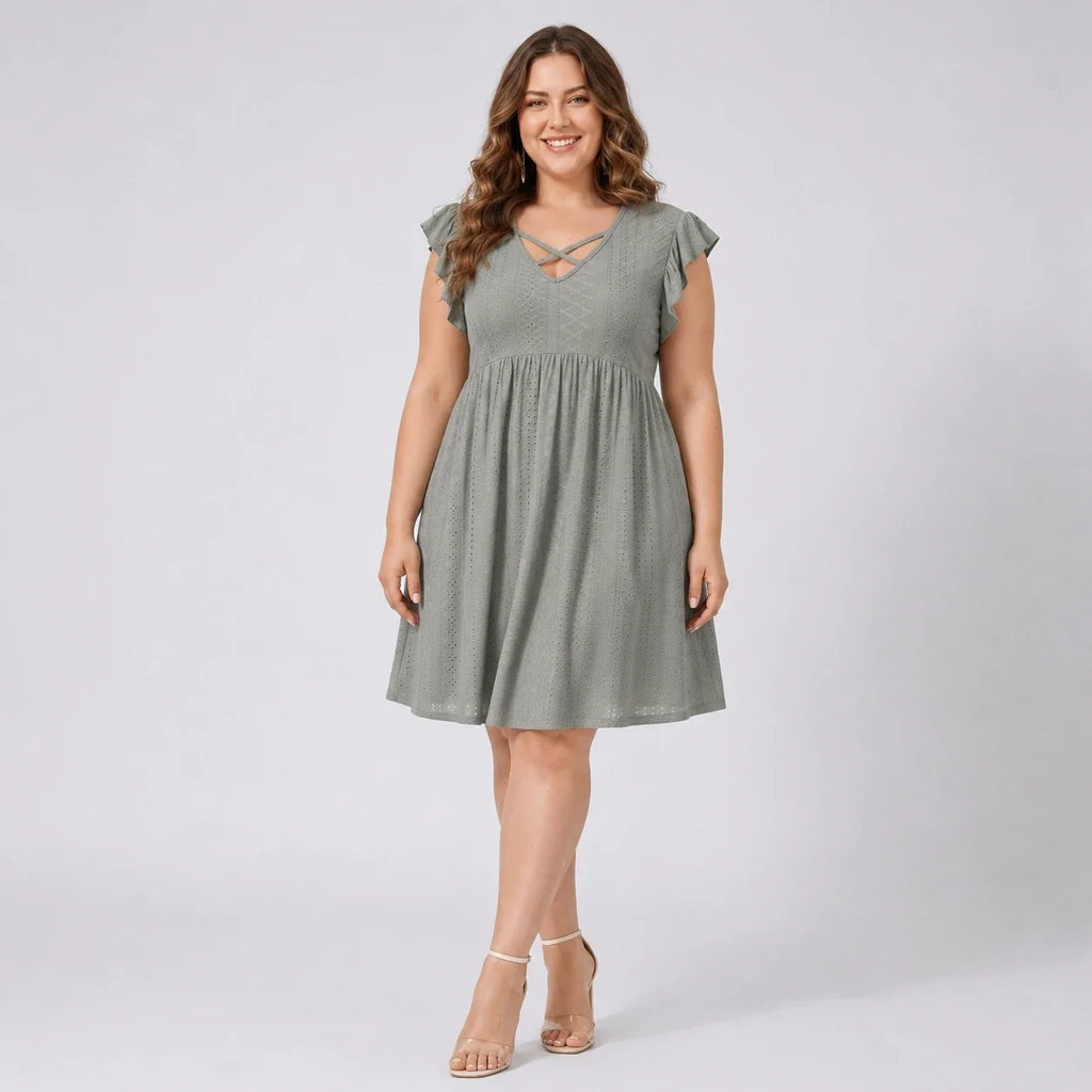 Eyelet Crisscross Babydoll Dress WHD0606401