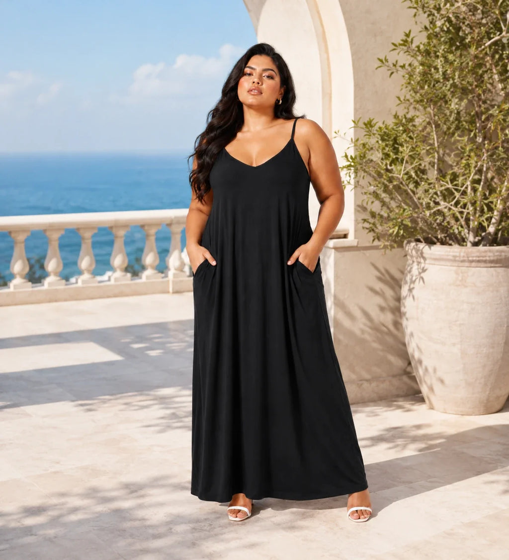 V-Neck Cami Maxi Dress WHD0606402