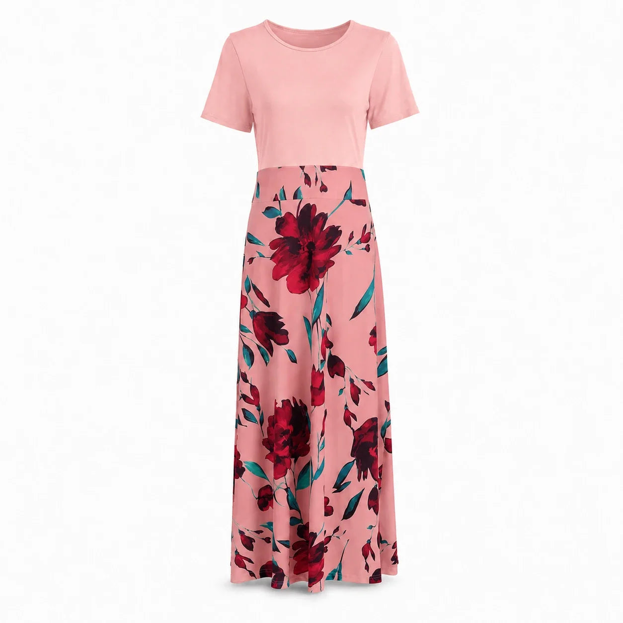Floral Colorblock Maxi Dress WHD0606403