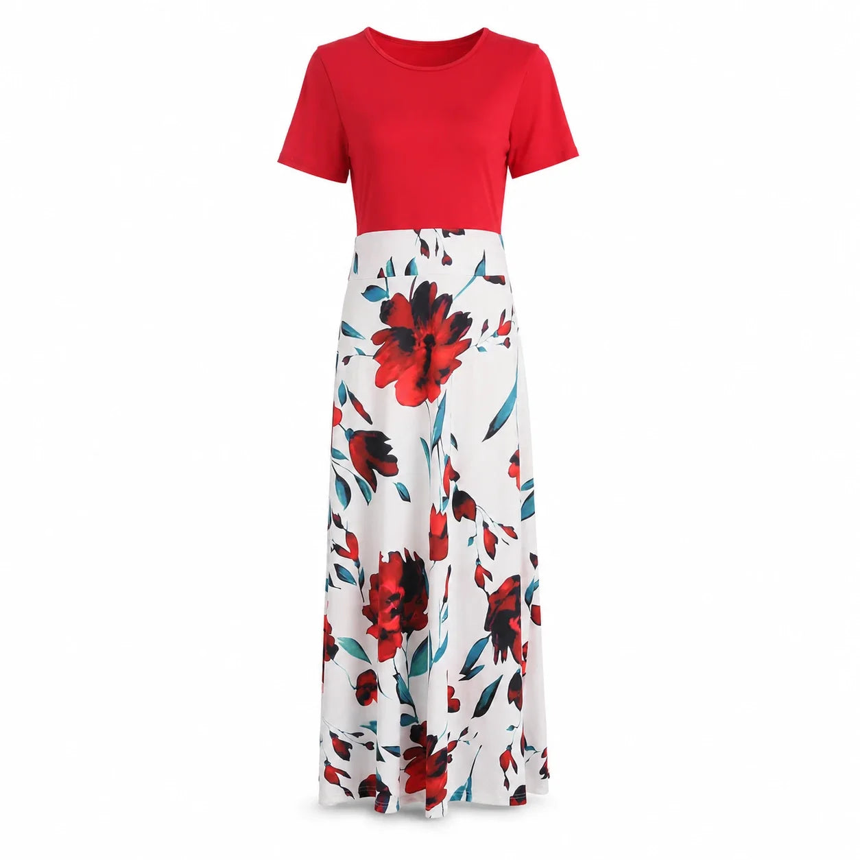 Floral Colorblock Maxi Dress WHD0606403