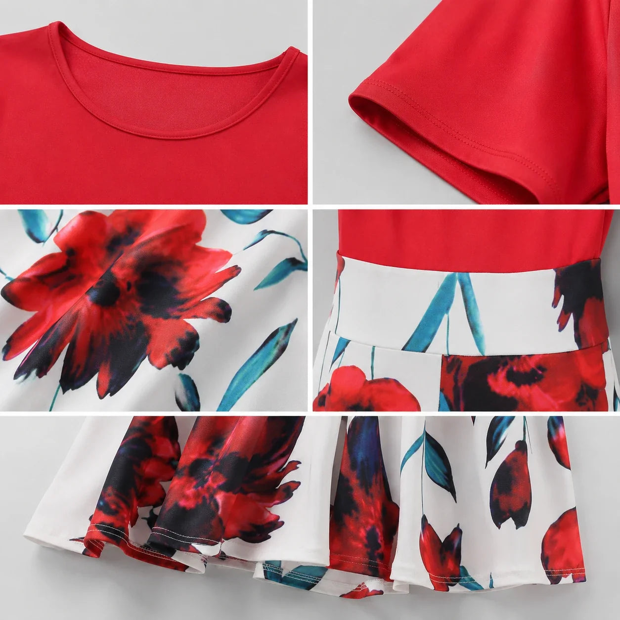 Floral Colorblock Maxi Dress WHD0606403