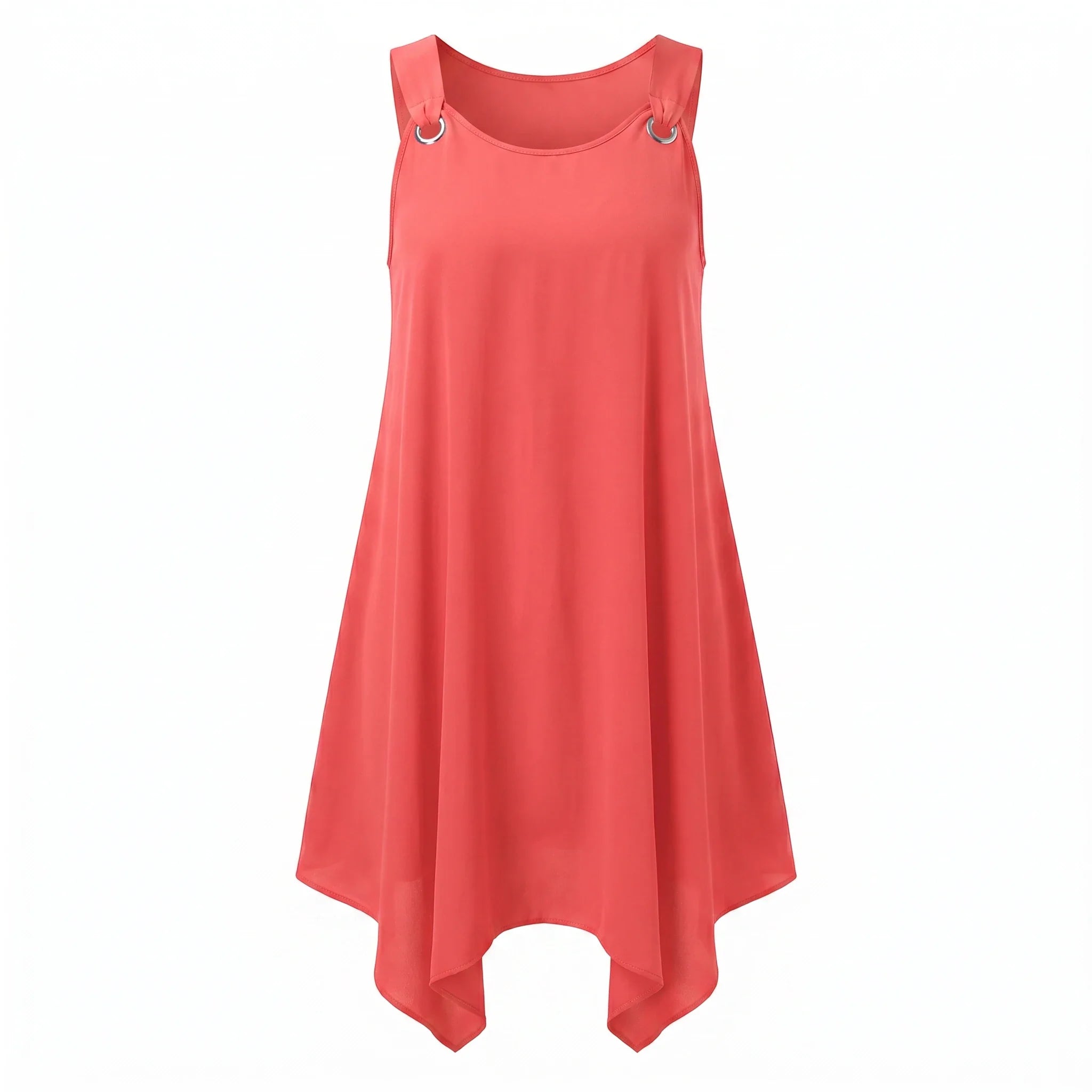 Ring-Detail Hanky Hem Dress WHD0606404