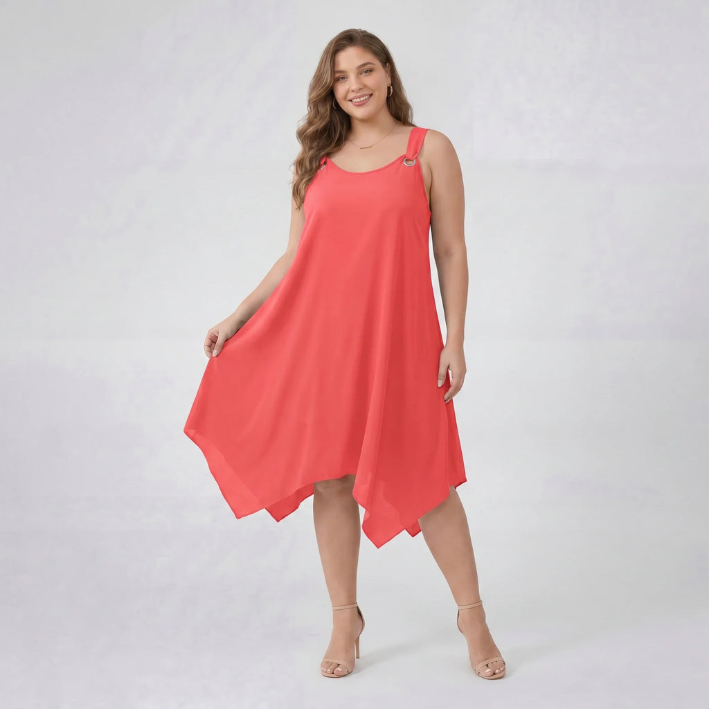 Ring-Detail Hanky Hem Dress WHD0606404